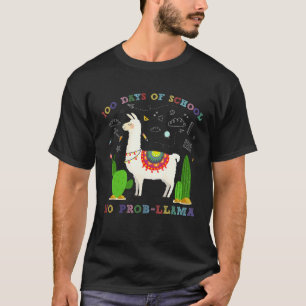 100 Days Of School No Prob Llama For Kids Boys Gir T-Shirt