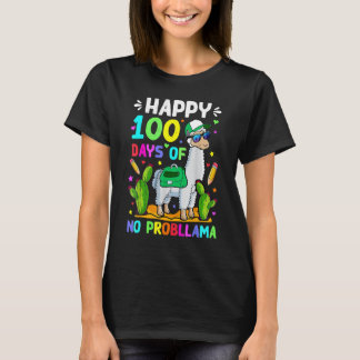100 Days Of School No Prob Llama Llama Teacher 100 T-Shirt