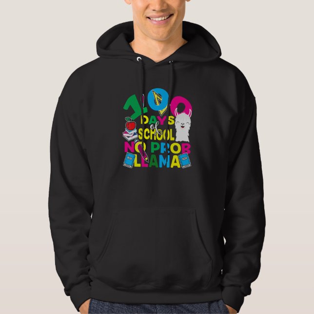 100 Days Of School No Prob-llama Llama Teacher And Hoodie (Front)