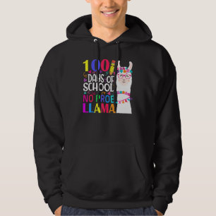100 Days Of School No Prob llama Llama Teacher And Hoodie