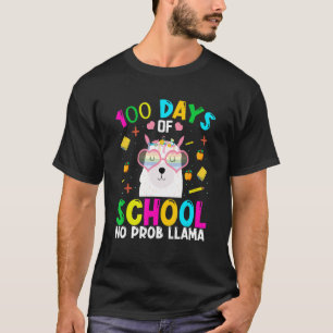 100 Days Of School No Prob-llama Llama Teacher And T-Shirt