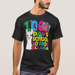 100 Days Of School No Prob-llama Llama Teacher And T-Shirt