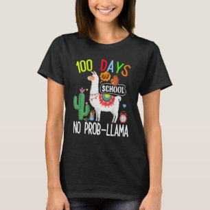 100 Days Of School No Prob Llama Lover Teacher Kid T-Shirt