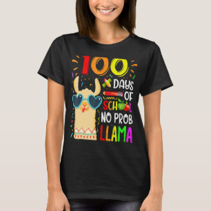 100 Days Of School No Prob Llama Lover Teacher Kid T-Shirt