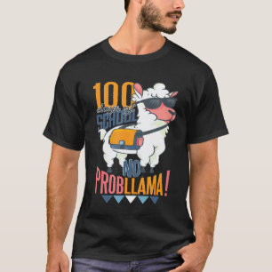 100 DAYS OF SCHOOL NO PROB LLAMA Meme Teachers T-Shirt