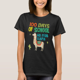 100 Days Of School No Prob LLAMA Shirt 2023 For Bo