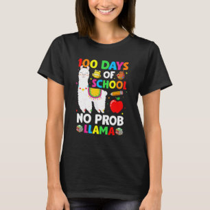 100 Days Of School No Prob Llama Teacher 100th Day T-Shirt