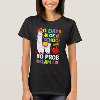 100 Days Of School No Prob Llama Teacher 100th Day T-Shirt