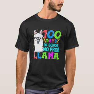 100 Days Of School No Prob llama Teachers Students T-Shirt