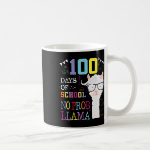 100 Days Of School No Problem Llama 100th Day Achi Coffee Mug