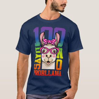 100 Days Of School No Probllama Funny LLama T-Shirt