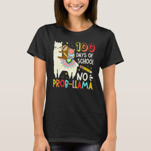 100 Days Of School No Probllama Happy 100th Day Te T-Shirt