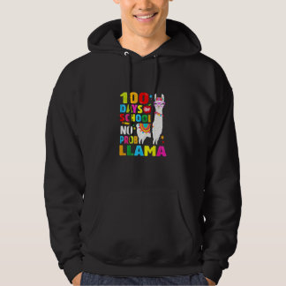 100 Days Of School No Probllama Llama 100th Day Hoodie