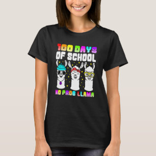 100 Days of School No Probllama Llama 100th day T-Shirt