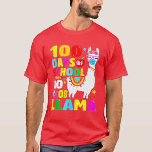 100 Days of School No Probllama Llama FaceMask Gif T-Shirt