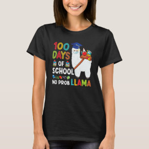 100 Days Of School No Probllama Llama Happy 100th  T-Shirt