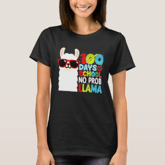 100 Days Of School No Probllama Llama Lover Studen T-Shirt