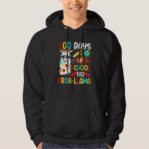 100 Days Of School No Probllama Llama Teachers Stu Hoodie