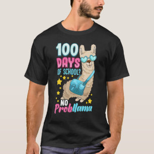 100 Days Of School No Probllama Shirt Teacher Stud