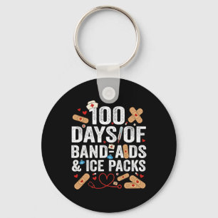 100 Days Of School Nurse 100 Day Nd Aids Student F Key Ring