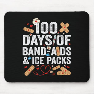 100 Days Of School Nurse 100 Day Nd Aids Student F Mouse Mat