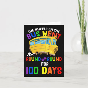 100 Days Of School Nursery Rhymes Wheels On The Bu Card