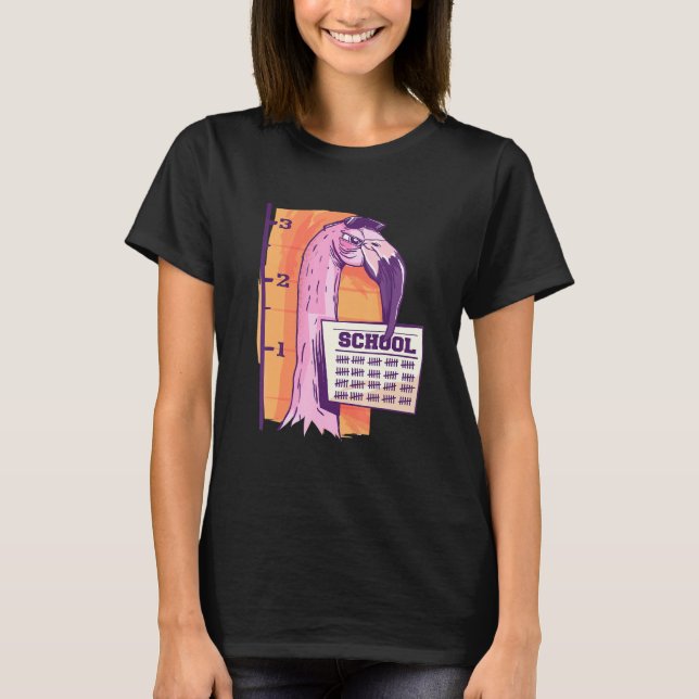 100 Days Of School Outfit Funny Convict Flamingo T-Shirt (Front)