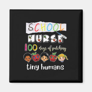 100 Days of School Patching Tiny Humans School Nur Magnet