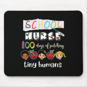 100 Days of School Patching Tiny Humans School Nur Mouse Mat