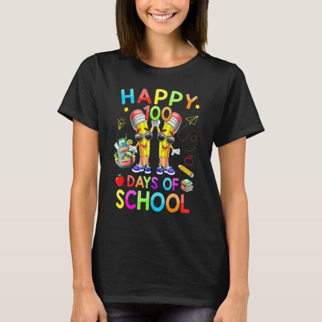 100 Days Of School Pencil Teacher Student Outfit T-Shirt (Front)