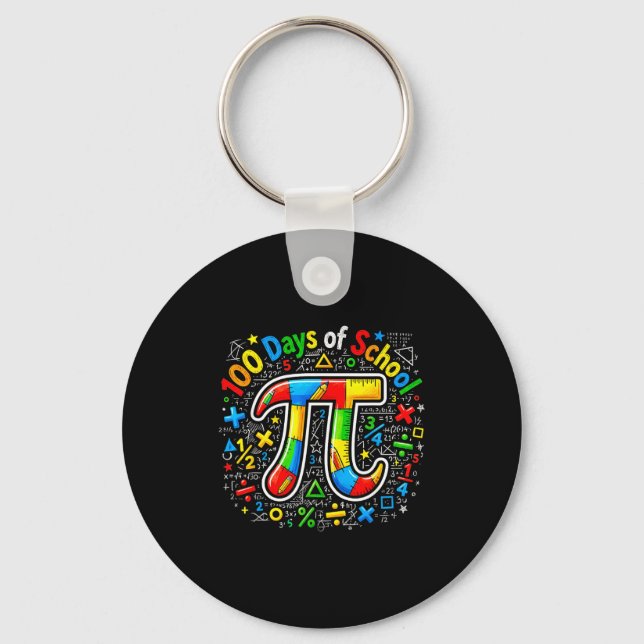 100 Days Of School Pi Math Drip Funny 100 Days Kid Key Ring (Front)
