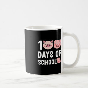 100 Days Of School Pig Cartoon Teacher Cute Studen Coffee Mug