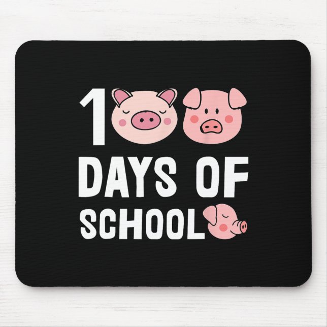 100 Days Of School Pig Cartoon Teacher Cute Studen Mouse Mat (Front)