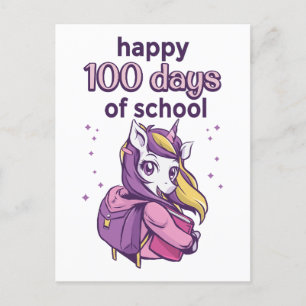 100 days of school postcard