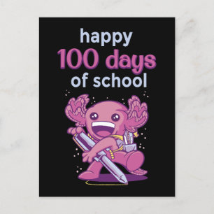 100 days of school postcard