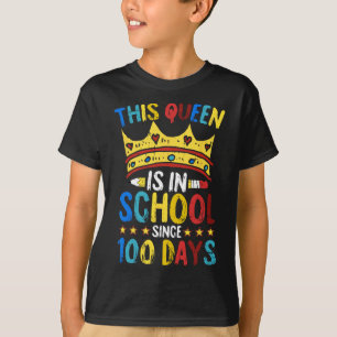 100 Days Of School Queen Crown Teacher Cool Studen T-Shirt