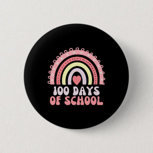 100 Days Of School Rainbow 100th Day Of School 100 6 Cm Round Badge
