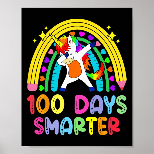100 Days Of School Rainbow 100th Day Of School Boy Poster (Front)
