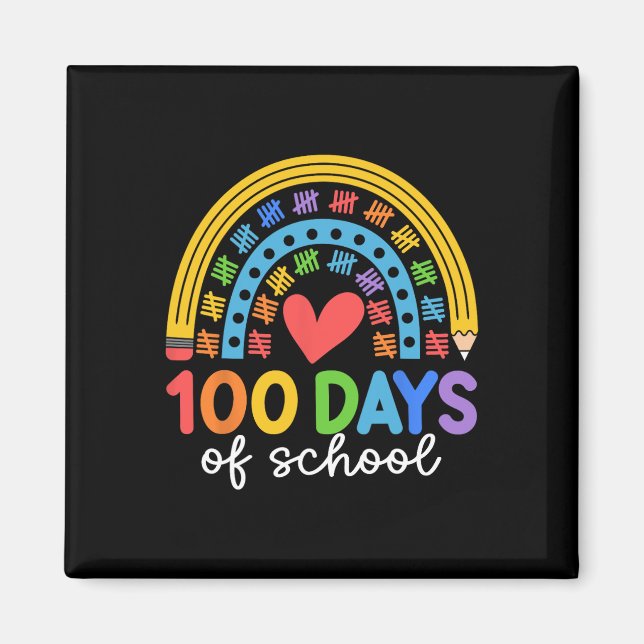 100 Days Of School Rainbow Celebration Design  Magnet (Front)