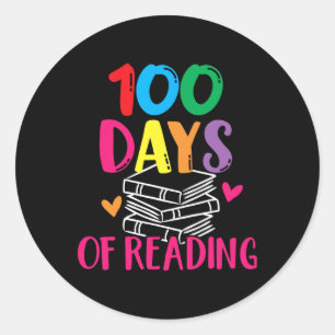 100 Days Of School Reading English Teacher Books S Classic Round Sticker