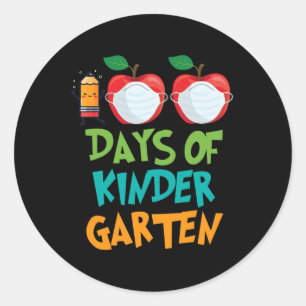 100 Days Of School Remote Virtual Teacher Student Classic Round Sticker