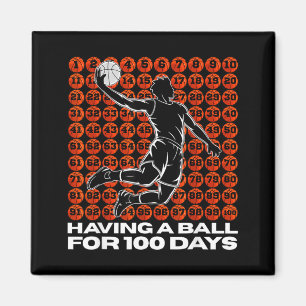 100 Days Of School Retro Basball Sport For Boys Magnet
