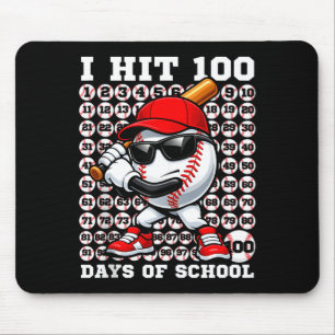 100 Days Of School Retro Baseball Sport For Boys T Mouse Mat