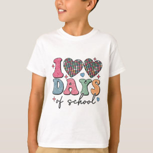 100 Days Of School Retro Disco Hearts 100th Day Of T-Shirt