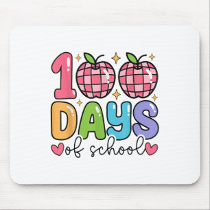 100 Days Of School Retro Disco Teacher Kids Happy Mouse Mat