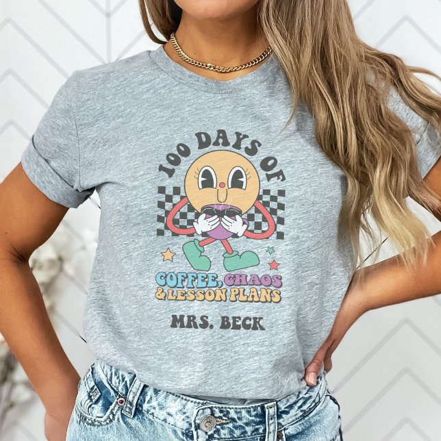 100 Days of School Retro Teacher T-Shirt (Creator Uploaded)