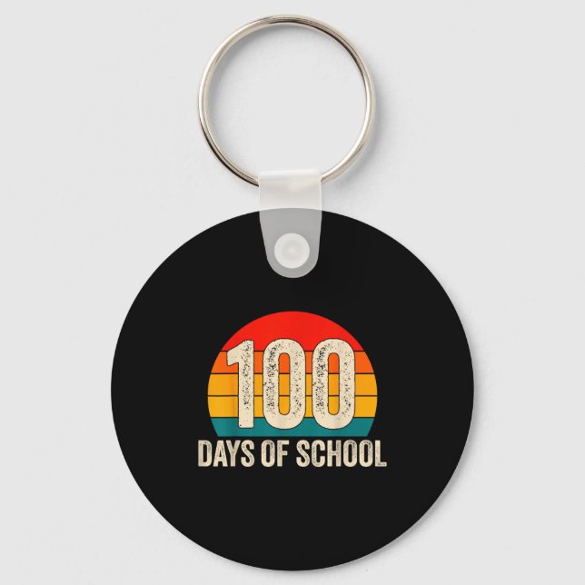 100 Days Of School Retro Teachers Boys 100th Day O Key Ring (Front)
