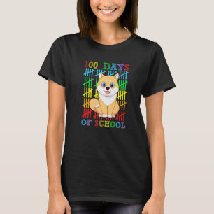 100 Days of School Shiba Inu Dog Lover Cool 100th  T-Shirt