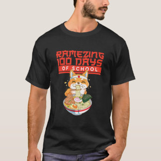 100 Days Of School - Shiba Inu Dog Ramen T-Shirt