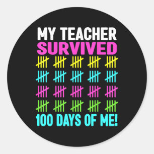 100 Days Of School Shirt Girls Kids 100th Day Of Classic Round Sticker